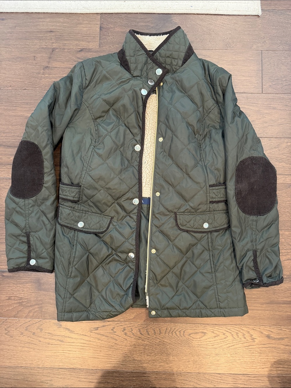 Nautica Women's Diamond Quilted Barn Jacket in Green Size Small - C61-018
